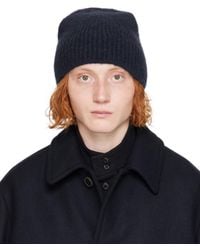 メンズ Dries Van Noten ネイビー&オフホワイト フェイクファー メンズ Dries Van Noten ネイビー&オフホワイト フェイクファー