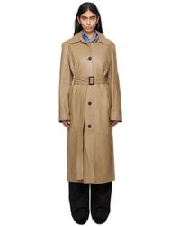 TOTEME - Belted Lambskin Paneled Trench Coat - Lyst