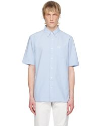 Fred Perry - F Perry Blue Embroide Shirt - Lyst
