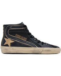Golden Goose Ssense Exclusive Gold Slide Sneakers in Black Lyst