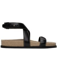 Totême - Toteme Black 'the Leather Chunky' Sandals - Lyst