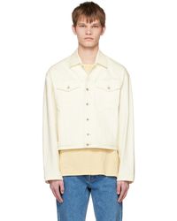 KENZO - Off-white Paris Button-up Denim Jacket - Lyst