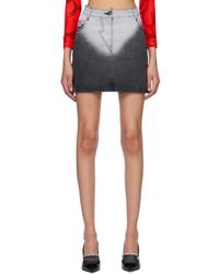 Pushbutton - Brief-Washed Denim Miniskirt - Lyst