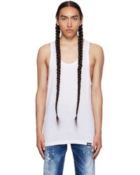 DSquared² - White Scoop Neck Tank Top - Lyst