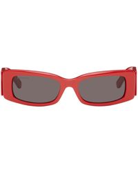 Balenciaga - Red Everyday Rectangular Sunglasses - Lyst