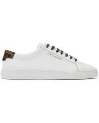 Saint Laurent Baskets blanches Leopard Print Andy