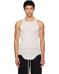 Rick Owens - Débardeur Blanc En Jersey Côtelé - Lyst