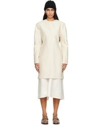 Bottega Veneta - Off- Cotton & Silk Toile Minidress - Lyst