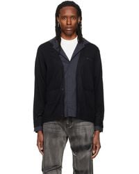 we11done - Hooded Shirt-Layered Cardigan - Lyst