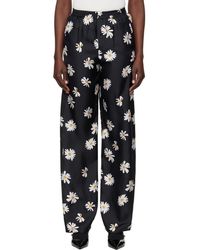 Moschino - Silk Twill Allover Daisy Trousers - Lyst