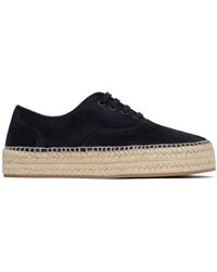 JW Anderson - ネイビー Lace-Front スエード プラットフォーム エスパドリーユ - Lyst