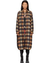 R13 - Khaki & Padded Jumbo Shirt Midi Dress - Lyst