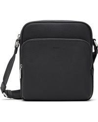 BOSS - Leather Logo-Emed Messenger Bag - Lyst