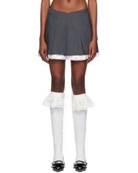 ShuShu/Tong - Gray Layered Miniskirt - Lyst