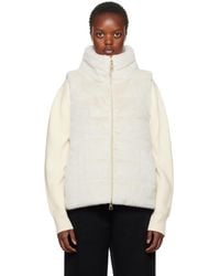 Herno - Beige Lady Faux-fur Down Vest - Lyst