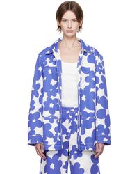 Marni - ブルー＆ホワイト Dillies Print ジャケット - Lyst