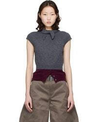 MERYLL ROGGE - Burgundy Crew Neck Cap Sleeve Bandana Sweater - Lyst