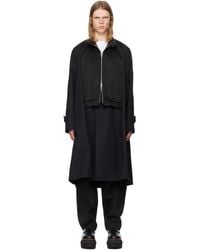 Sacai Gabardine Trench Coat in Natural for Men | Lyst