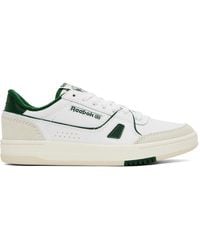 Reebok - White & Green Lt Court Sneakers - Lyst