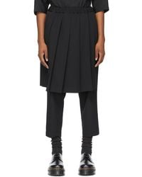 Comme des Garçons Wool Pleated Skirt Trousers - Black