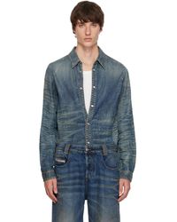 DIESEL - Dirty-Effect Creased Denim Shirt - Lyst
