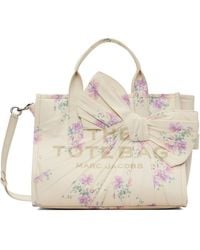 Marc Jacobs - Off- Antique Floral Canvas Oversized Bow Medium Tote - Lyst