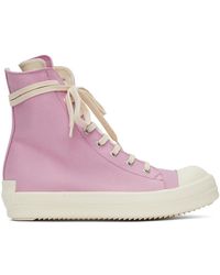Rick Owens DRKSHDW Cotton Doeskin High Sneakers in Natural for Men - Lyst