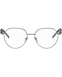 Balenciaga - Gunmetal Round Glasses - Lyst