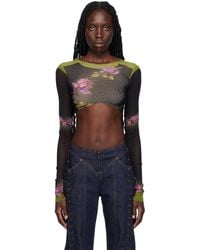 Jean Paul Gaultier - Black & Green 'the Fleurs Petit Grand' T-shirt - Lyst