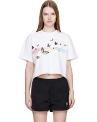 CASABLANCA - Butterfly Boxy Cropped T-Shirt - Lyst