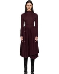 Alaïa - Burgundy Fit & Flare Maxi Dress - Lyst