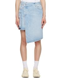 Off-White c/o Virgil Abloh - Off- ブルー Toybox Painted デニム ミニスカート - Lyst