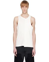 MM6 by Maison Martin Margiela - White Half-ribbed Tank Top - Lyst