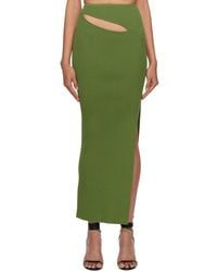 Christopher Esber - Green Hip Slashed Maxi Skirt - Lyst