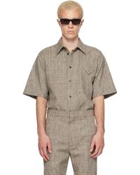 Bottega Veneta - Taupe Fleck Viscose Shirt - Lyst