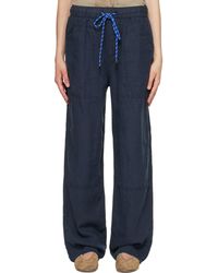 Rag & Bone - Pantalon Atlas Bleu Marine En Lin - Lyst