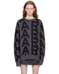 Marc Jacobs - Gray 'the Monogram Distressed' Sweater - Lyst