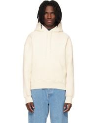 Ami Paris - Off- Cotton Embossed Ami De Coeur Hoodie - Lyst