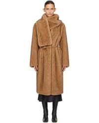 LE17SEPTEMBRE - Collarless Faux-Fur Muffler Coat - Lyst