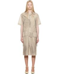 Maison Margiela - ベージュ パネル ミディアムワンピース - Lyst