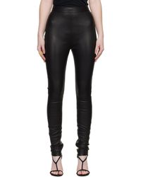 Balmain - ブラック ジッパー ラムスキン レギンス - Lyst