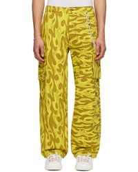 ERL - Yellow Printed Cargo Pants - Lyst