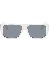 Marc Jacobs - Lunettes de soleil rectangulaires blanches à logos - Lyst