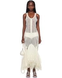 Simone Rocha - Ssense Exclusive Off- Fitted Zip-up Maxi Dress - Lyst