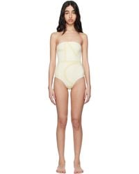 TOTEME - Monogram Strapless Swimsuit - Lyst