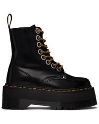 Bottes noires Rainbow Jadon Hi Dr. Martens en coloris Noir Lyst