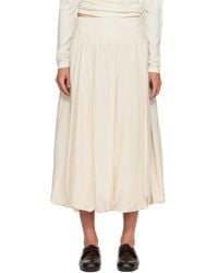 LE17SEPTEMBRE - Off- Fluid Balloon Midi Skirt - Lyst