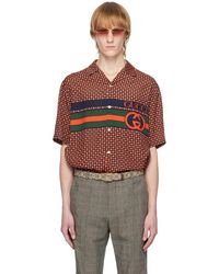 Gucci - レッド&ネイビー ボウリングシャツ - Lyst