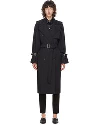 Max Mara Navy Wool Esperia Trench Coat - Blue