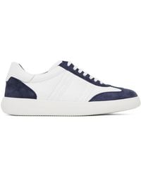 Brioni - White & Navy Suede And Calf Leather Sneakers - Lyst